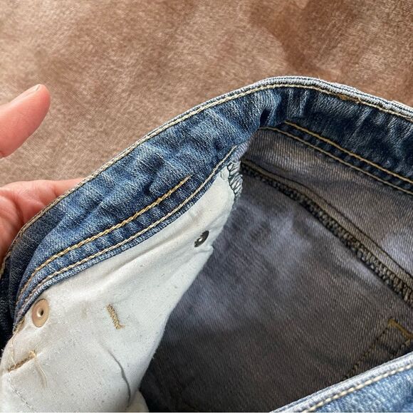 Justice Girls Blue Jean Shorts with Frayed Hem Size 12 R - Picture 5 of 6